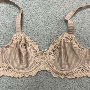 Whimsy Bra 32C Full Coverage Bow Lace Trim Sexy